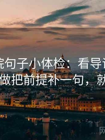 天天影院句子小体检：看导语先站队吗，做把前提补一句，就够了
