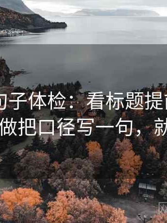 菠萝TV句子体检：看标题提前下结论吗，做把口径写一句，就够了