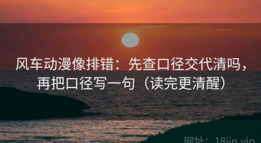 风车动漫像排错：先查口径交代清吗，再把口径写一句（读完更清醒）