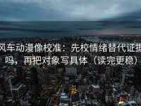 风车动漫像校准：先校情绪替代证据吗，再把对象写具体（读完更稳）