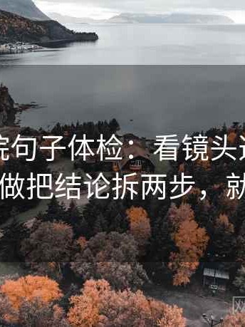 努努影院句子体检：看镜头选择性强吗，做把结论拆两步，就够了