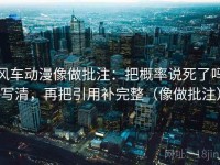 风车动漫像做批注：把概率说死了吗写清，再把引用补完整（像做批注）