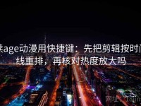 读age动漫用快捷键：先把剪辑按时间线重排，再核对热度放大吗
