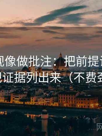 可可影视像做批注：把前提说了吗写清，再把证据列出来（不费劲但管用）