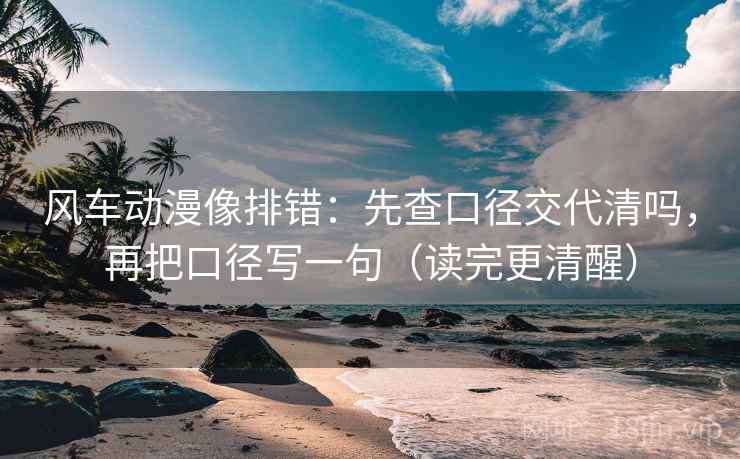 风车动漫像排错：先查口径交代清吗，再把口径写一句（读完更清醒）